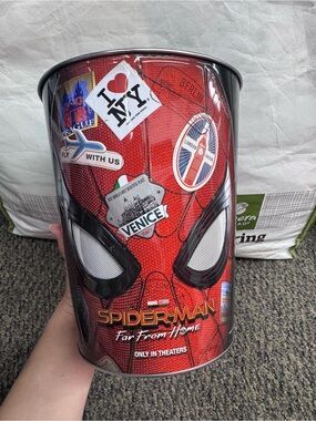Spiderman Red and Black Travel Sticker Popcorn Tin
